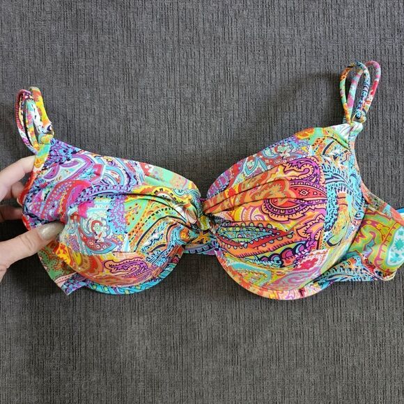Bleu Rod Beattie Multicolor Paisley padded Bikini Top - Picture 3 of 12